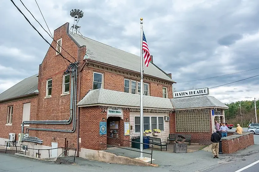 Building of Tusten Theatre and Tusten Town Hall in Narrowsburg, NY. Editorial credit: Alizada Studios / Shutterstock.com