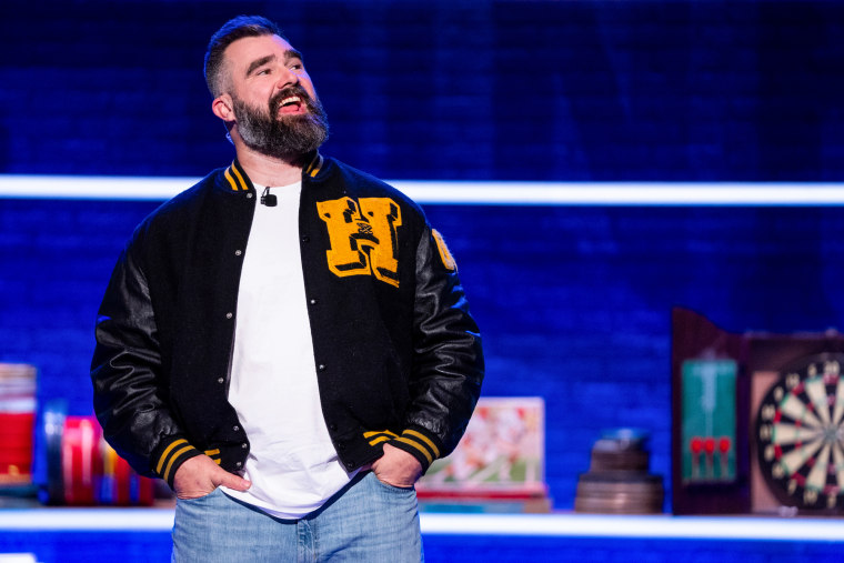 Jason Kelce tries his hand as a late-night television show host