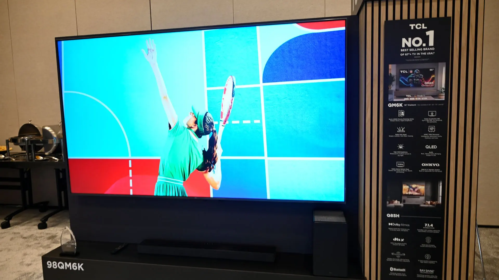 TCL QM6K Television Tennis CES 2025