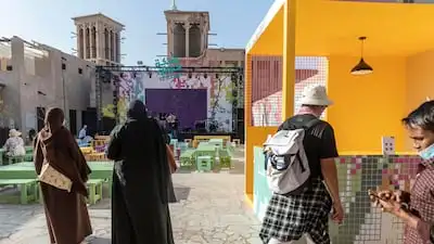 Dubai's Sikka Art Fair in the Cultural area of Al Fahidi. Antonie Robertson/The National