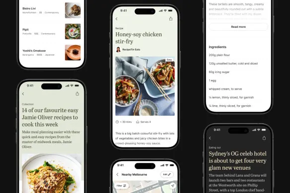 The Good Food app combines eating in and eating out content.