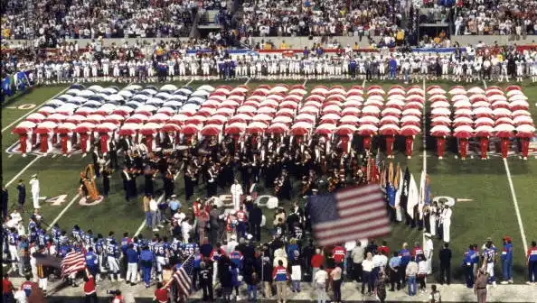 The scene pre-game for the National Anthem.