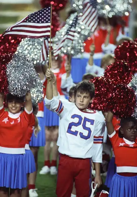 Local youth perform in the halftime show during Super Bowl XXV between the New York Giants and the Buffalo Bills at Tampa Stadium. during Super Bowl XXV at Tampa Stadium.