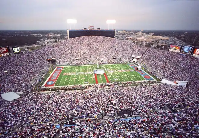 Jan 27, 1991; Tampa, FL, USA; FILE PHOTO; A general view of Tampa Stadium prior to Super Bowl XXV between the New York Giants and the Buffalo Bills. The Giants defeated the Bills 19-20. Mandatory Credit: USA TODAY Sports