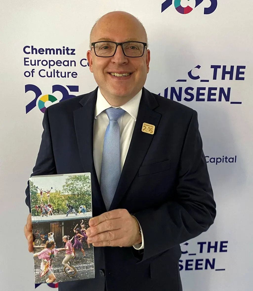 Chemnitz mayor Sven Schulze at the launch of the European Capital of Culture programme on October 25, 2024. Photo: AFP