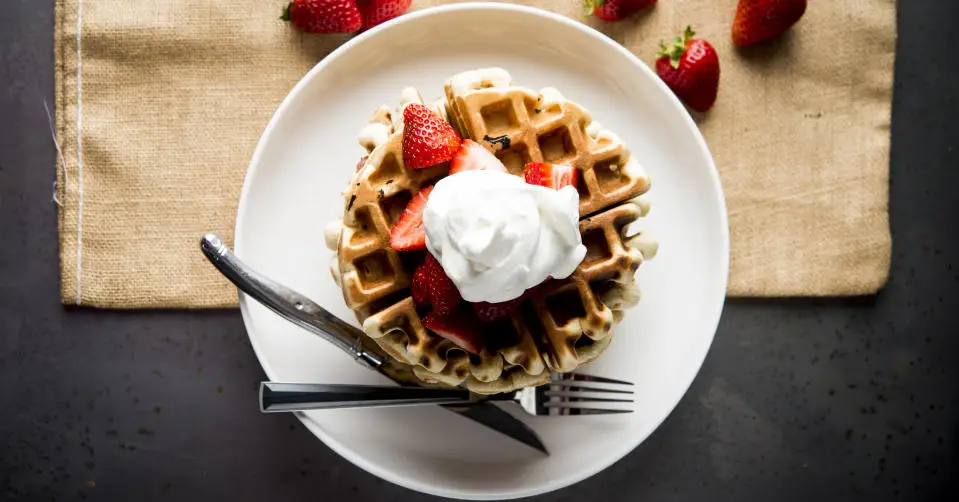 Waffles with Greek yoghurt and fruit. (Getty Images)