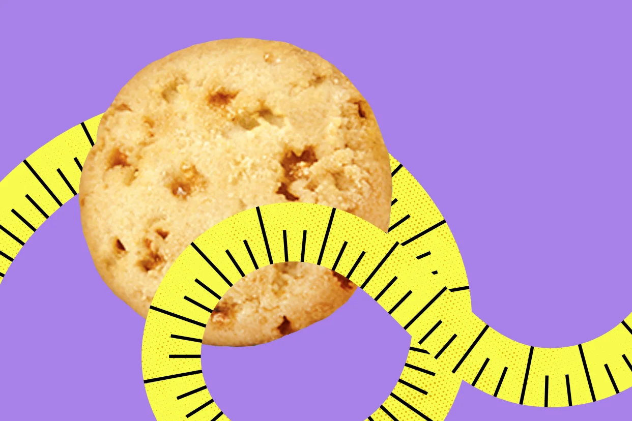 Photo illustration of a Toffee-tastic cookie.