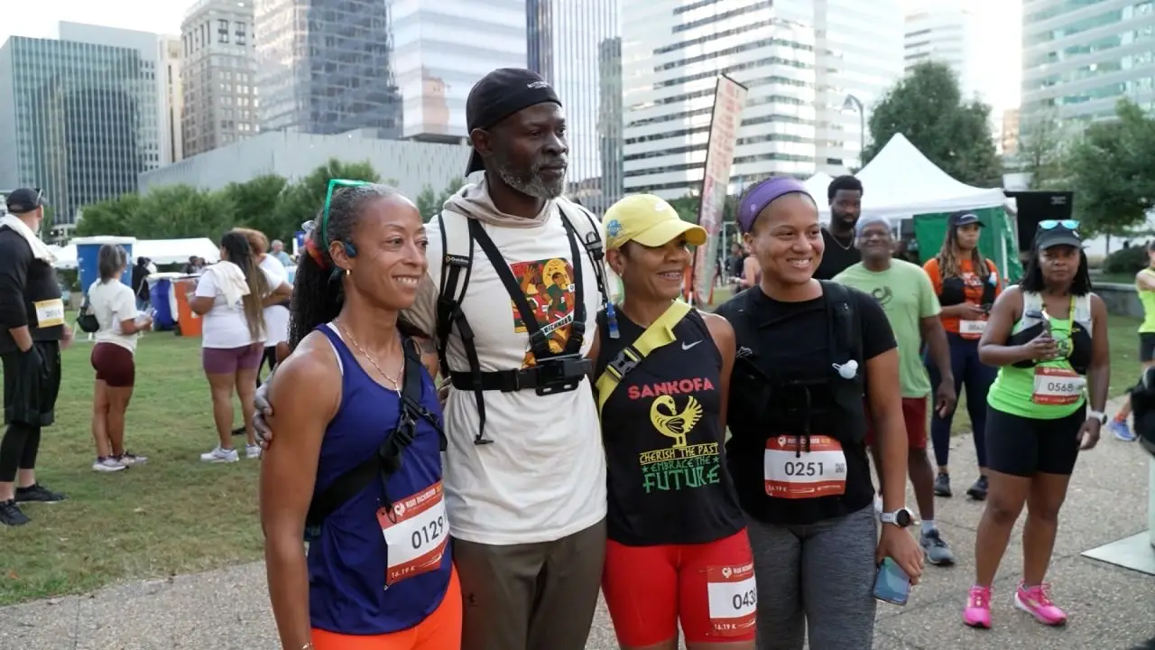 Djimon Hounsou poses for photo at Run Richmond 16.19 event in Richmond, Virginia September 21, 2024.