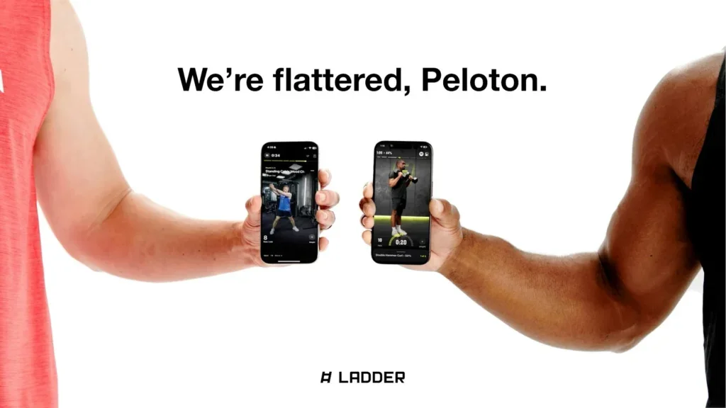 Ladder ad comparing its app with Peloton's