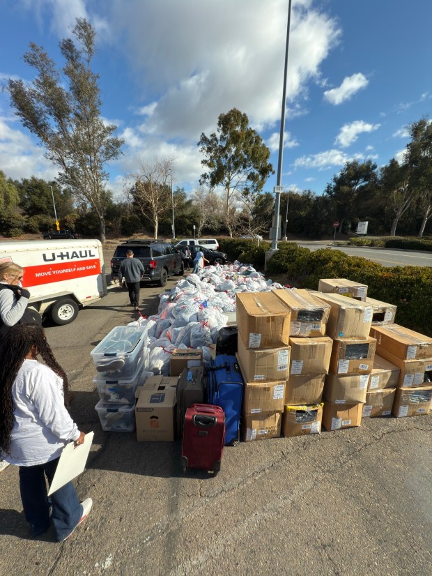 Stratum Fitness in Solana Beach holds large clothing drive for fire victims