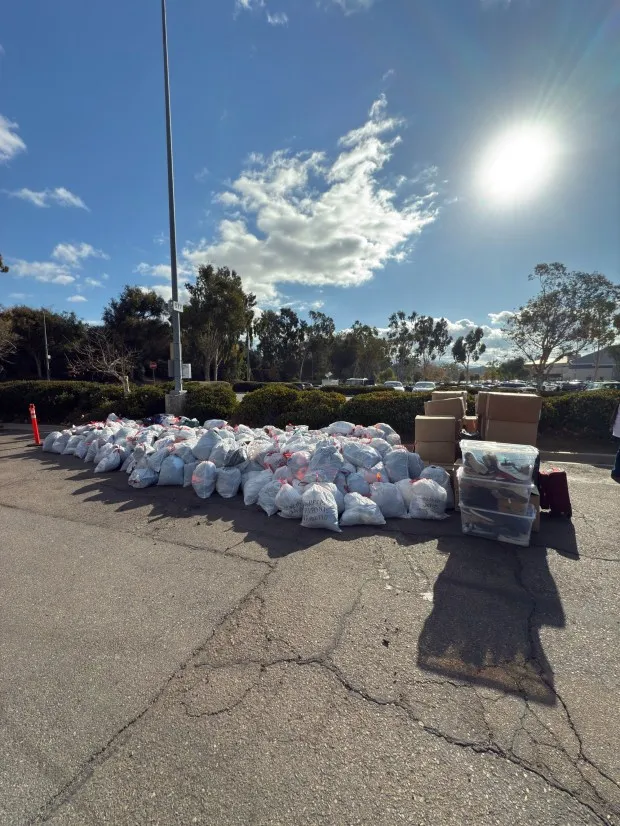 Some of the donations ready to be taken to the Los Angeles fire victims.(Courtesy of Joe Scharnweber)