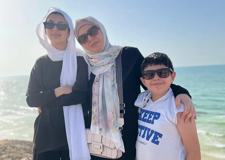 Amani Ahmed with her children