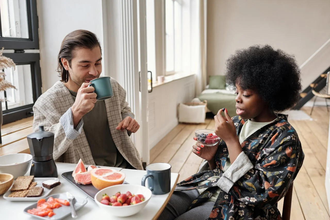 people eating healthy breakfast