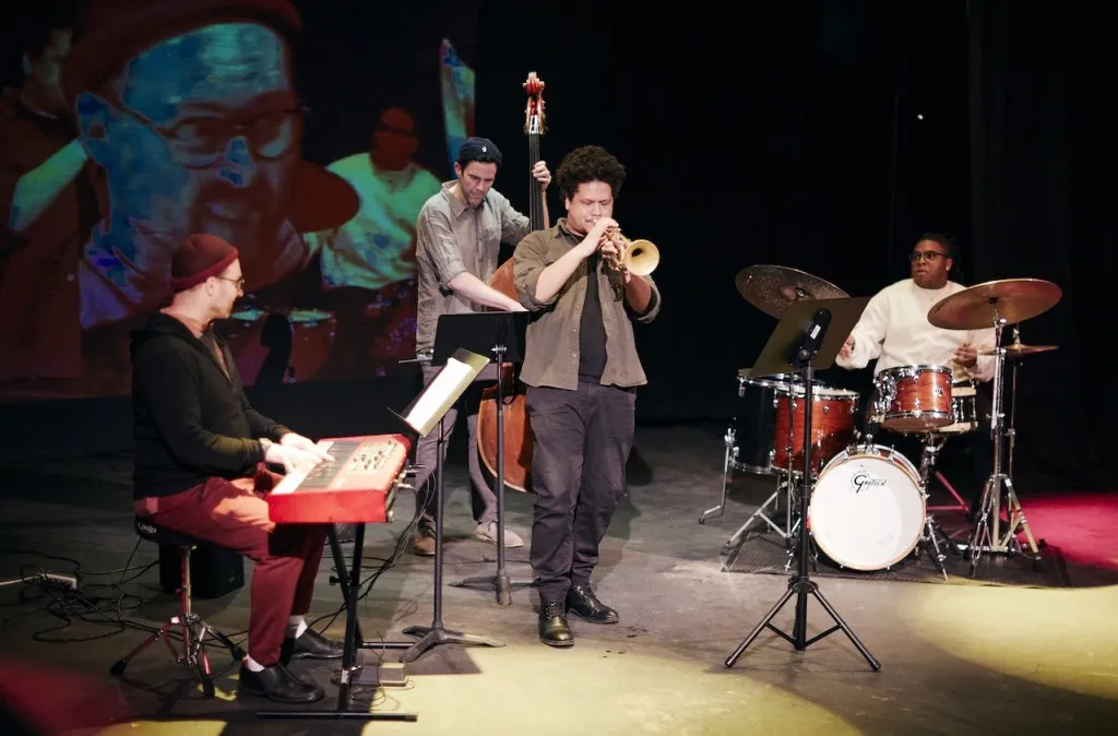 Portland jazz at IFCC, from left: George Colligan, Andrew Jones, Noah Simpson, and Domo Branch. Photo: Sam Slater