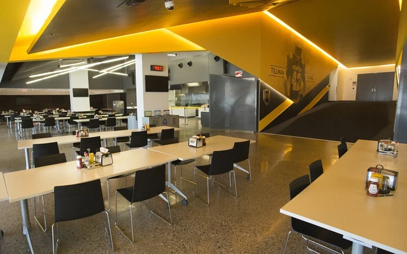 The dining hall at Arizona State University's Butterfield Kent Furst Student-Athlete Facility offers a variety of nutritious options to fuel Sun Devil athletes.