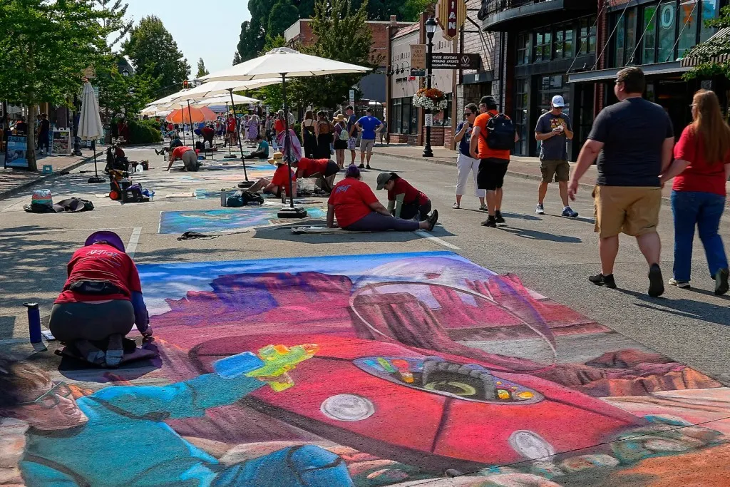 La Strada dei Pastelli Chalk Art Festival drew more than 30,000 people to Hillsboro’s Main Street over three days in July 2024. Photo: Joe Cantrell