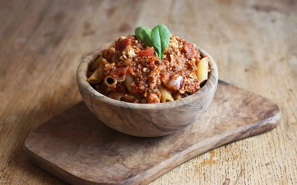 Vegan Smoky Tofu Bolognese