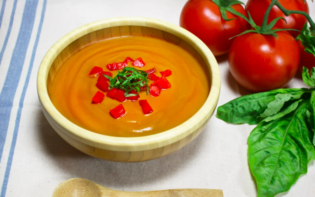 vegan raw tomato basil soup