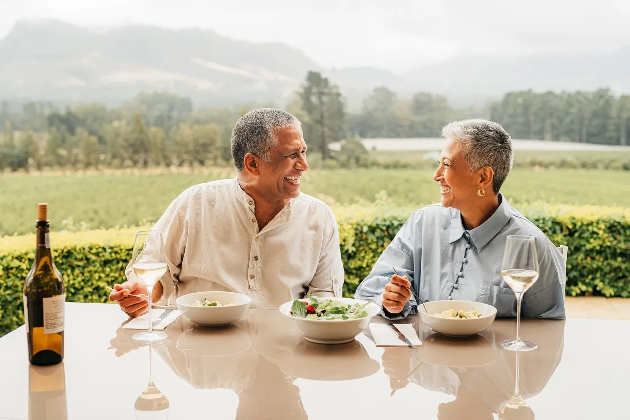 older couple eating 