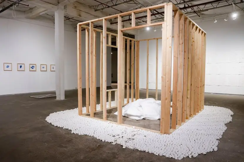 Art exhibit of Verónica Ibarguengoitia of UNT during Dallas Contemporary's inaugural...