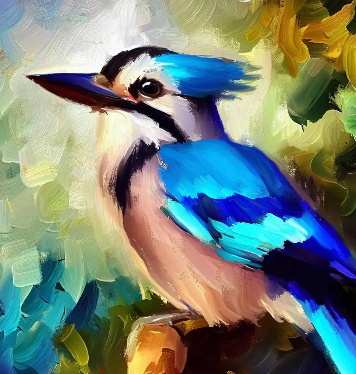 An illustration of a blue jay.