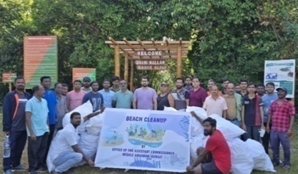 Beach Cleanup Drive Organised at Rangat to Promote Environmental Conservation and Sustainable Tourism