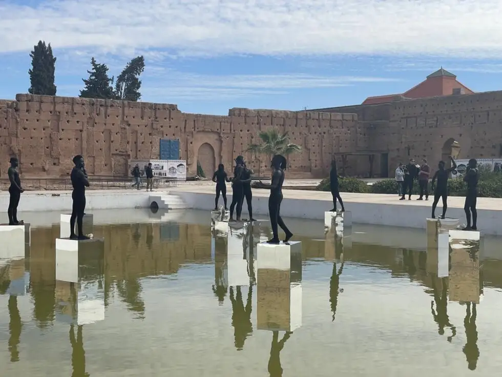 'Le Miroir': Performance by African American artist Miles Greenberg during 1:54 Marrakesh at El Badi Palace, in Morocco, on 1st February 2025.