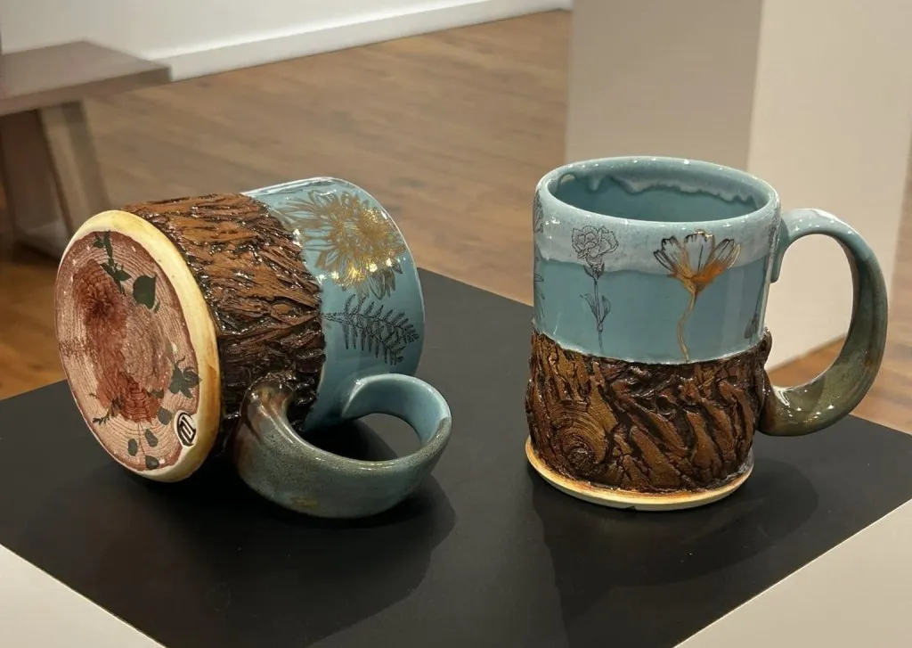 Trevor Durr won the 2025 People’s Choice award for his ceramic piece, “Bark & Bullion,” in The Big exhibit, recently concluded at Art Center East. Photo courtesy: Art Center East.