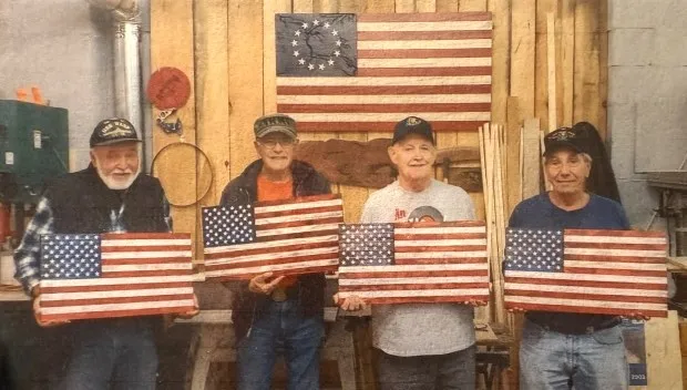 A flag wood burning workshop for veterans run through Clear Path for Veterans New England out of Devens is once again being funded by the Leominster Cultural Council. (COURTESY LEOMINSTER CULTURAL COUNCIL)