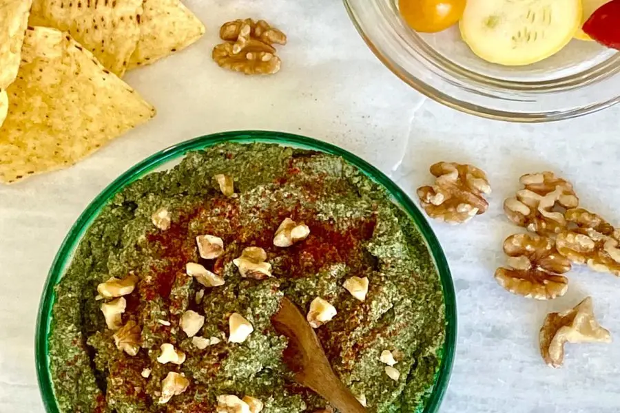  Walnut, Mankai, and Edamame Dip