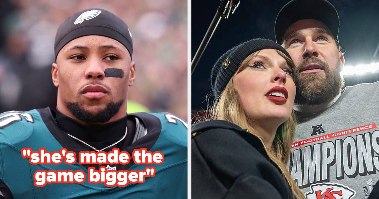 Travis Kelce’s NFL Rival Saquon Barkley Went Out Of His Way To Defend Taylor Swift After She Got Booed At The Super Bowl, And Everyone’s Saying The Same Thing