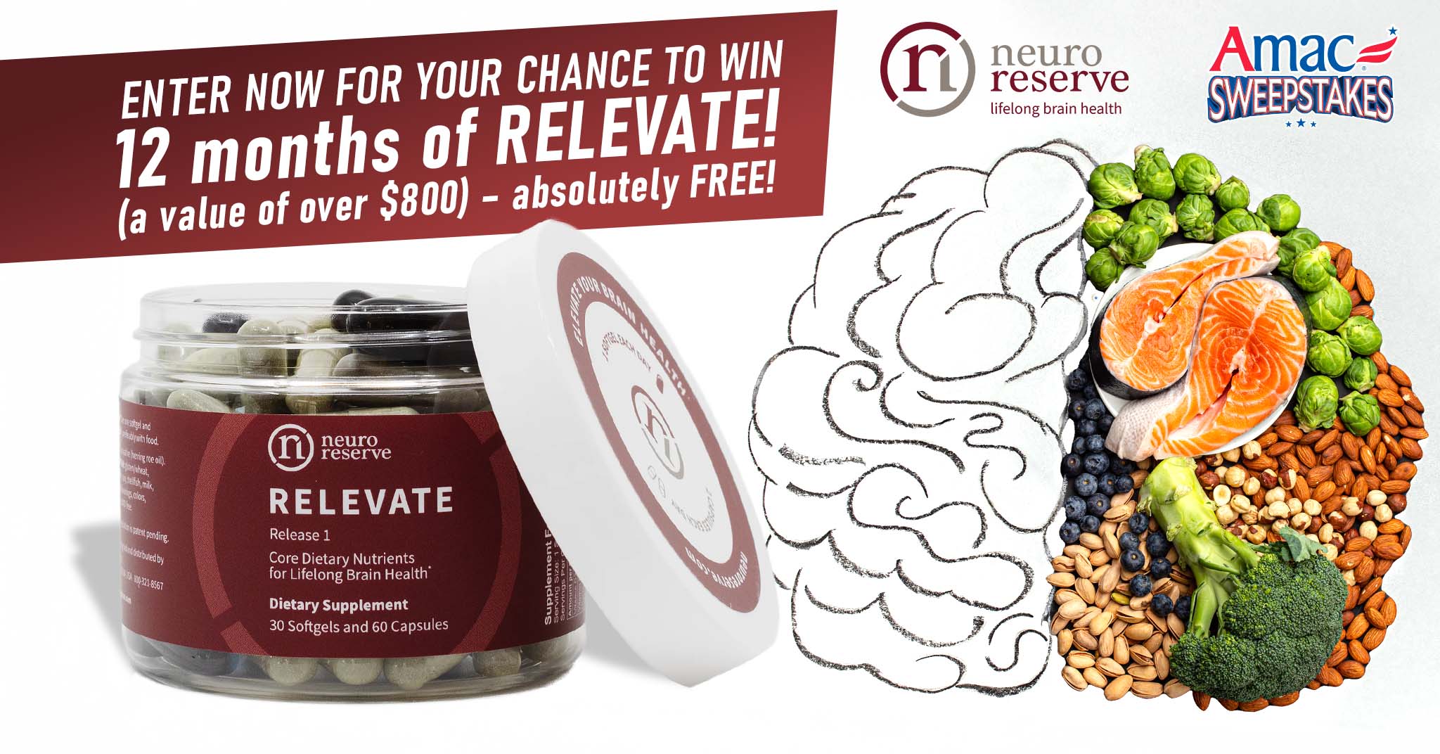 NeuroReserve’s RELEVATE Sweepstakes: Win a Full Year of Brain-Boosting Nutrition!| @amacforamerica