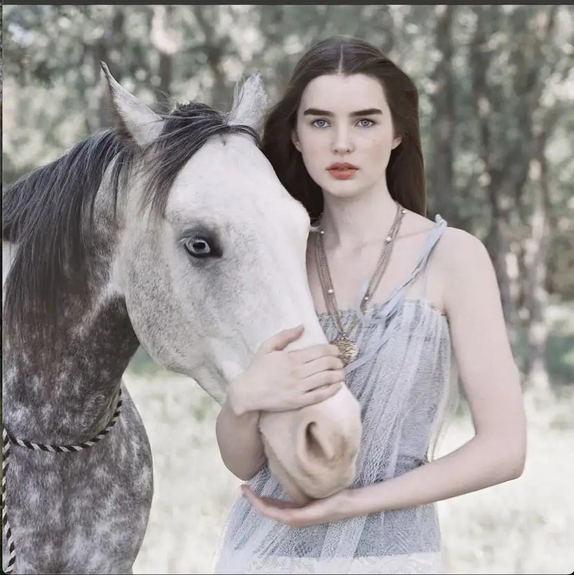 Colleyville-raised model Ali Michael poses in 2006 at the Blake ranch near Weatherford with...