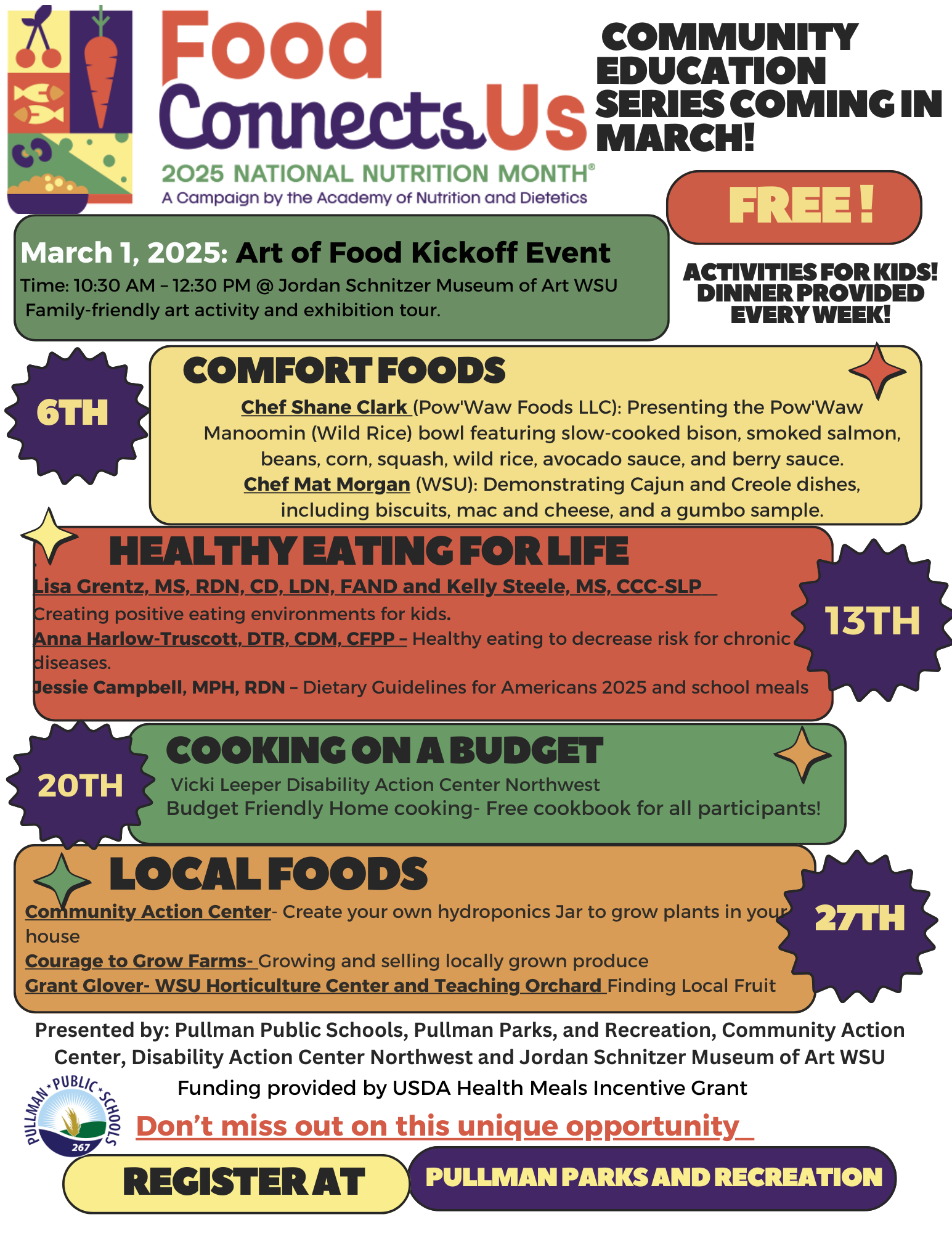 Food Connects US National Nutrition Month Workshop series