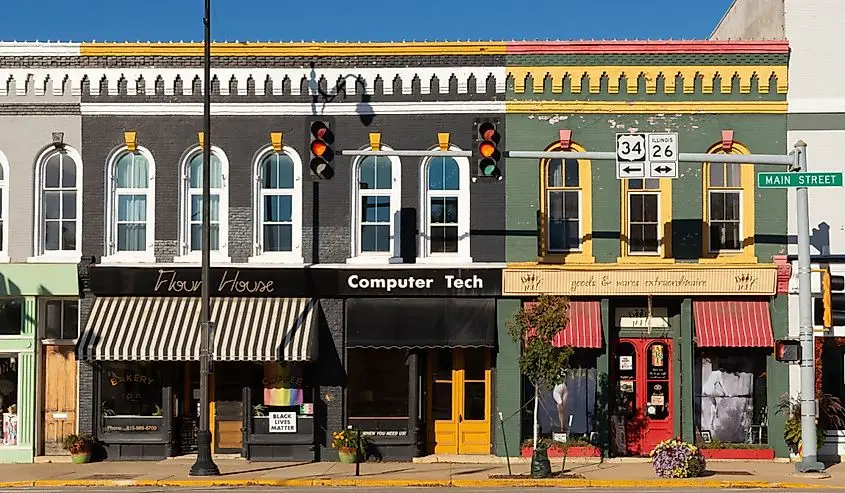 Downtown Princeton, Illinois.