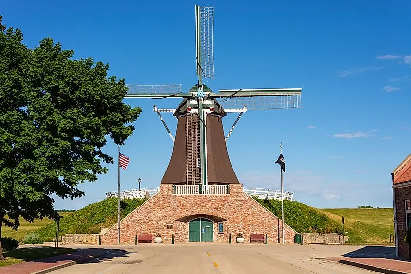 The De Immigrant Windmill on the historic Lincoln Highway in Fulton, Illinois