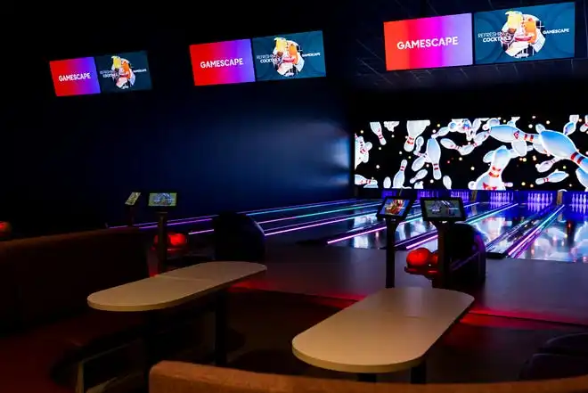 Gamescape, El Paso’s new all-ages entertainment spot by Cinemark, features an 18-lane bowling alley, as seen on Friday, Feb. 21, 2025.