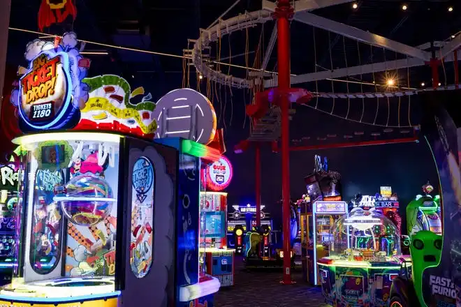 Gamescape, El Paso’s new all-ages entertainment spot by Cinemark, features arcade games and Sky Trail ropes course, as seen on Friday, Feb. 21, 2025.