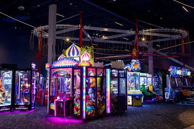 Gamescape, El Paso’s new all-ages entertainment spot by Cinemark, features arcade games and Sky Trail ropes course, as seen on Friday, Feb. 21, 2025.