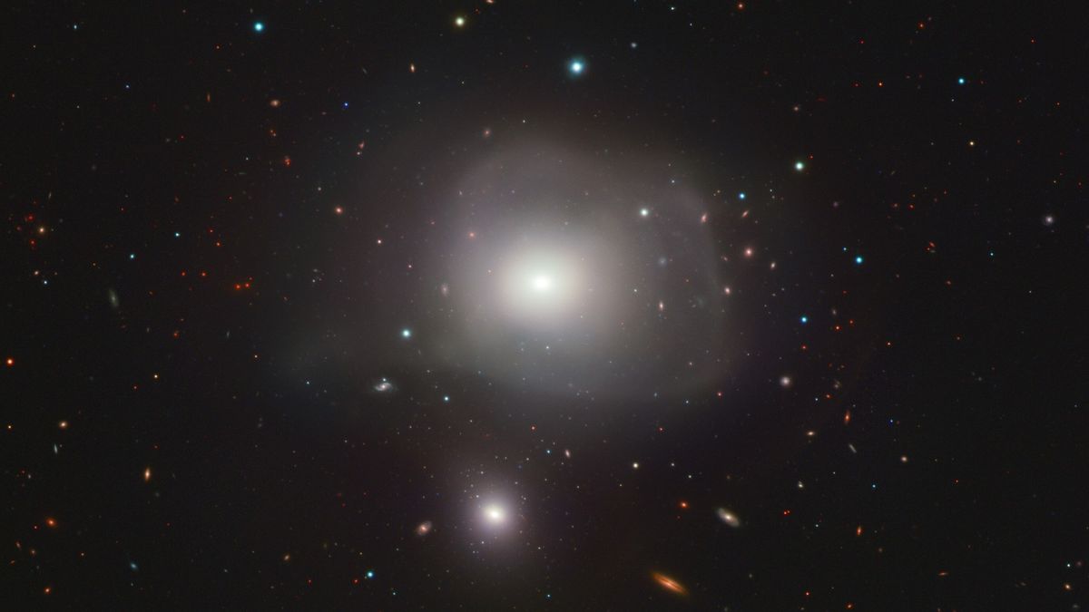 Astronomers discover misshapen galaxy is a cosmic predator that bears ‘scars’ from its last meal (photo)