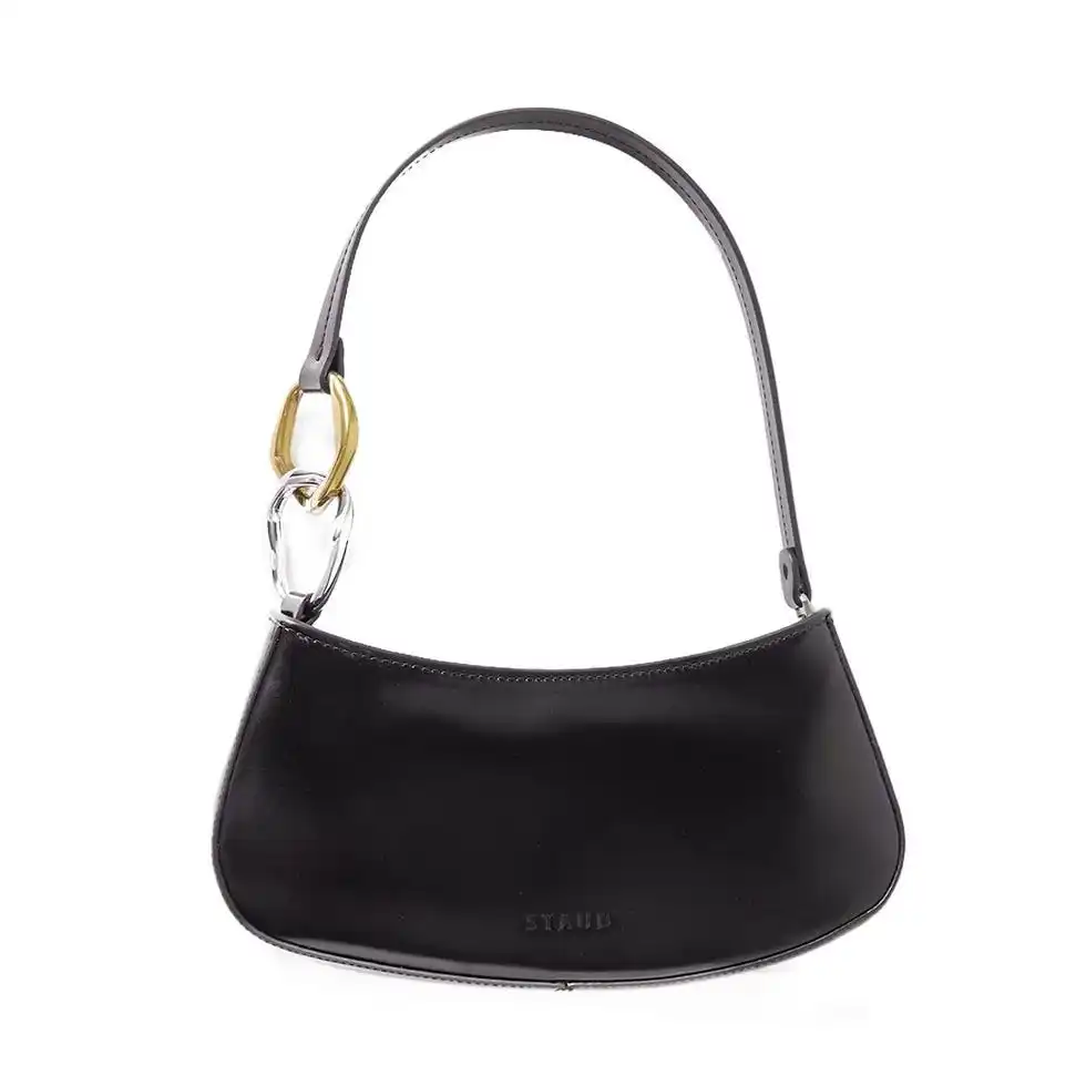 Ollie Glossed-Leather Shoulder Bag