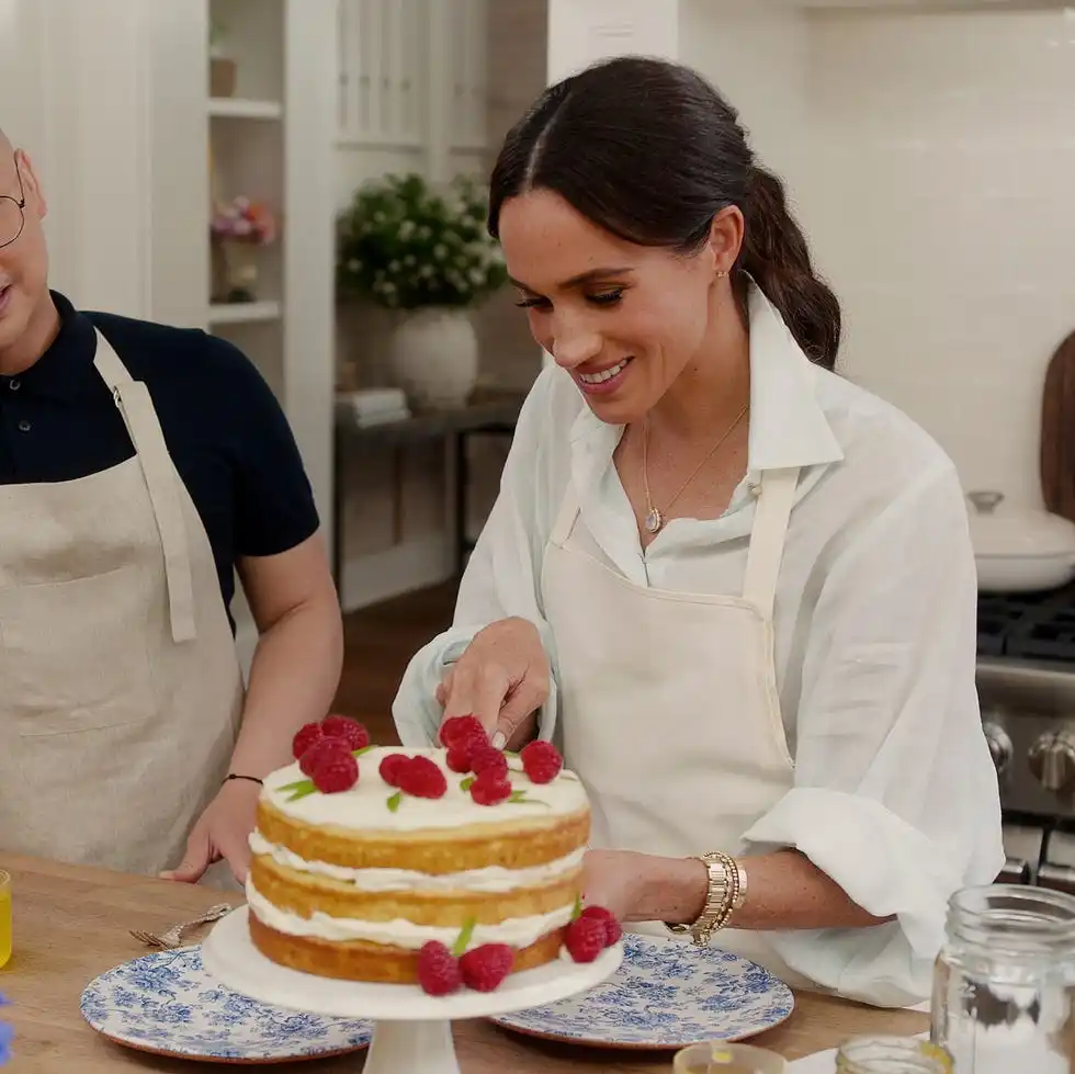 with love, meghan. (l to r) daniel martin, meghan, duchess of sussex in episode 101 of with love, meghan. cr. courtesy of netflix © 2025