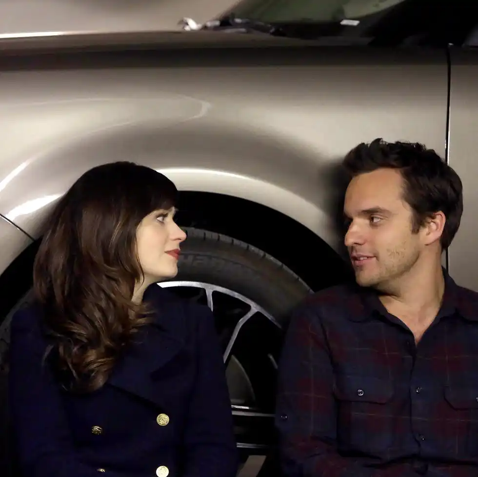 new girl: zooey deschanel as jess and jake johnson as nick in the parking spot episode of new girl airing tuesday, february 19, 2013 (9:00 9:30 pm et/pt) on fox. (photo by fox image collection via getty images)