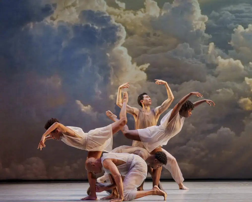 Alvin Ailey American Dance Theater in Lar Lubovitch's "Many Angels." (Courtesy Paul Kolnik)