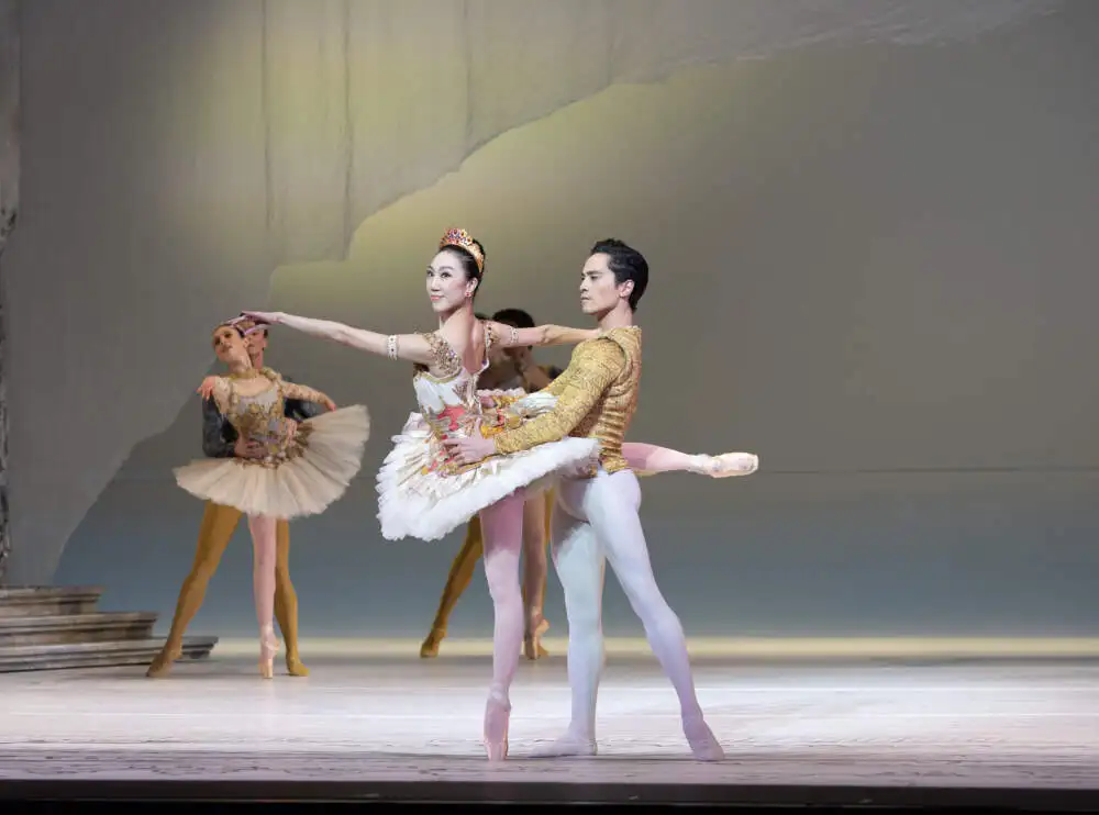 Ji Young Chae and Jeffrey Cirio in Mikko Nissinen's "Raymonda." (Courtesy Rosalie O'Connor/Boston Ballet)