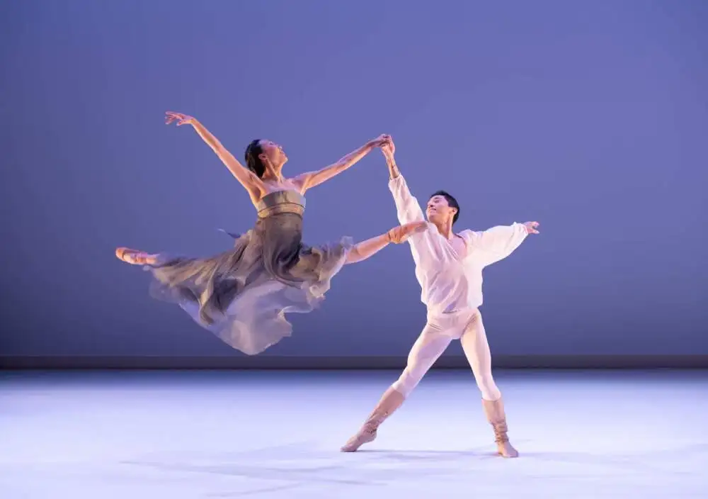 Ji Young Chae and Jeffrey Cirio in Jean-Christophe Maillot's "Roméo et Juliette." (Courtesy Liza Voll/Boston Ballet)