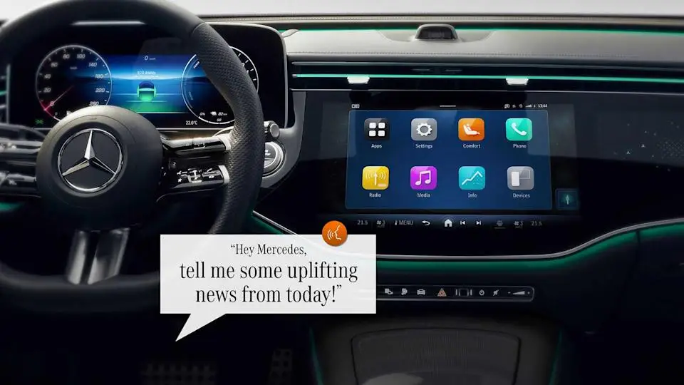 Natural conversations with the MBUX Voice Assistant thanks to the new AI-driven knowledge feature.