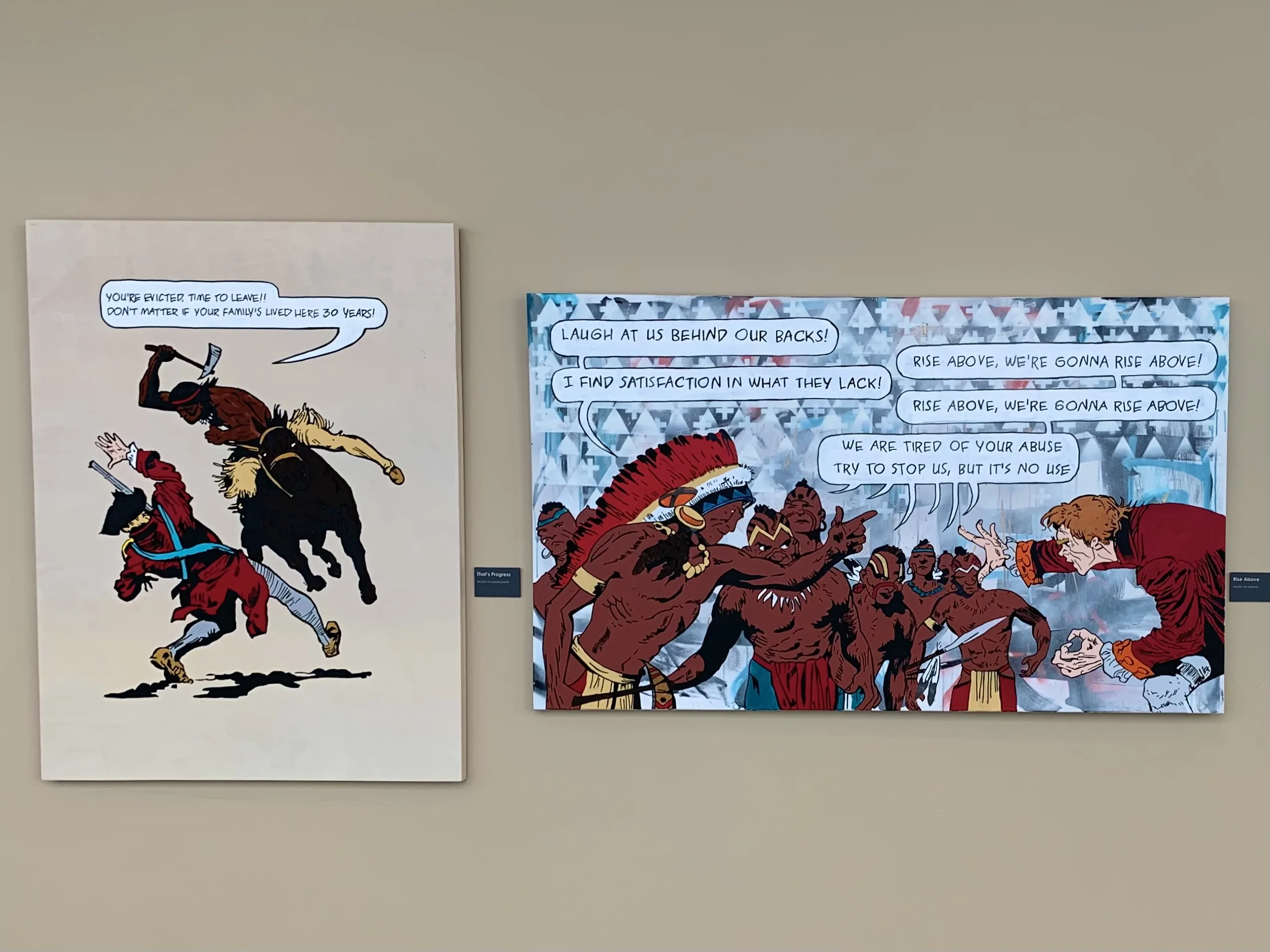 paintings based on images from vintage comic books,