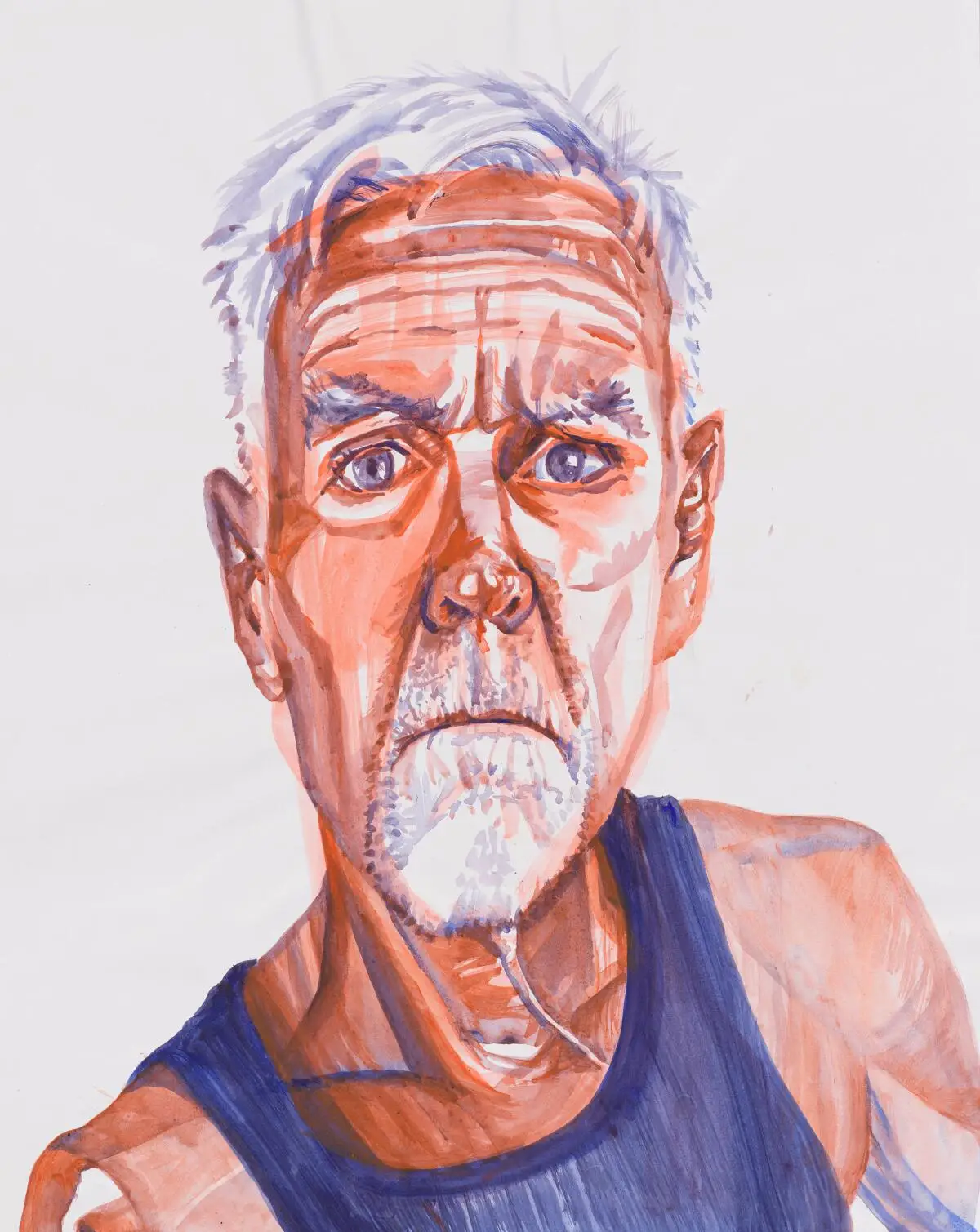 Don Bachardy, Self-portrait 08-08-18, 2018, acrylic on paper