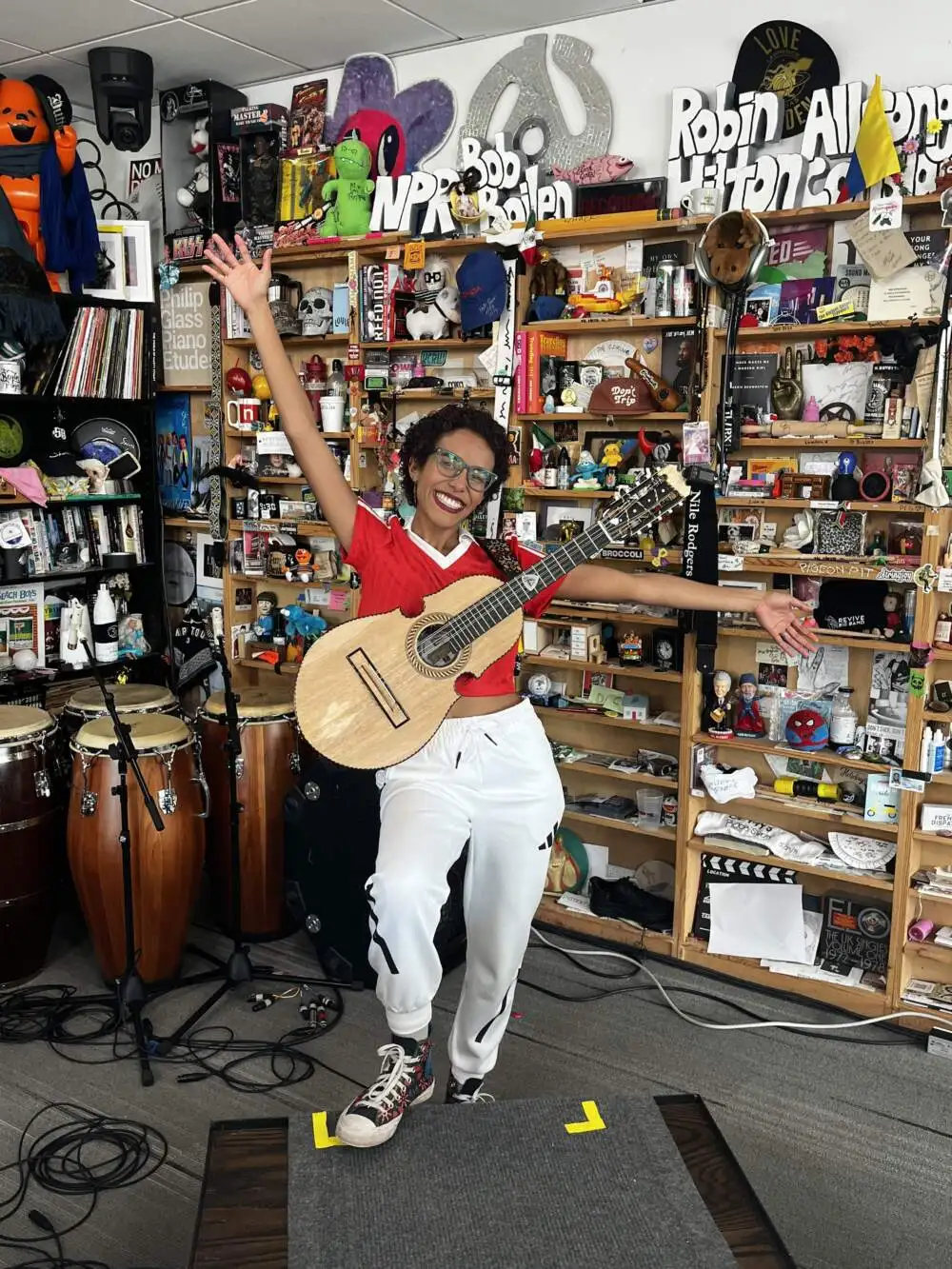 Fabiola Méndez behind the scenes of Bad Bunny's NPR Tiny Desk Concert. (Courtesy Fabiola Méndez)